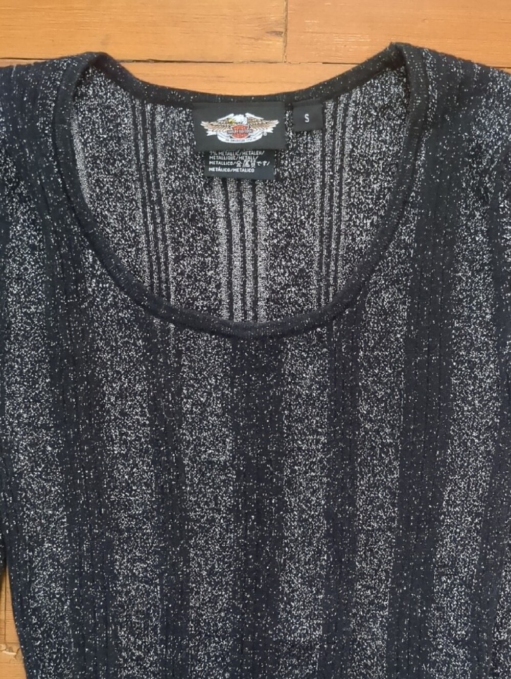 VINTAGE HARLEY-DAVIDSON - SIZE S - METALLIC Ribbed Top - Picture 11 of 12